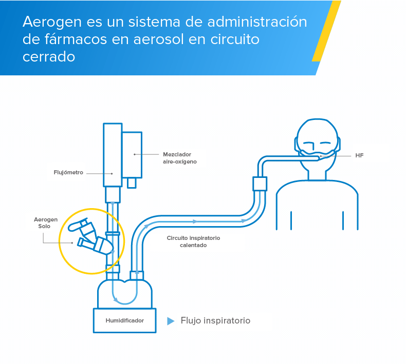 Alto flujo, administración de aerosol integrada